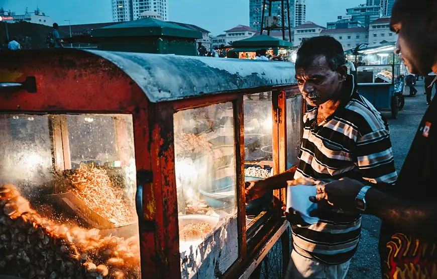 Street food stall at Negombo night market