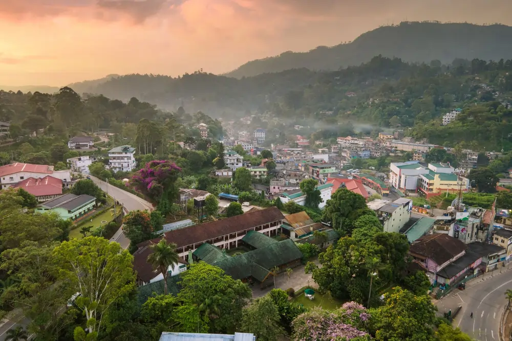 Beautiful aerial view of Bandarawela, Sri Lanka