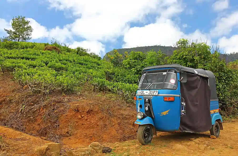 tuk tuk makes it easy exploring waterfalls in Sri Lanka